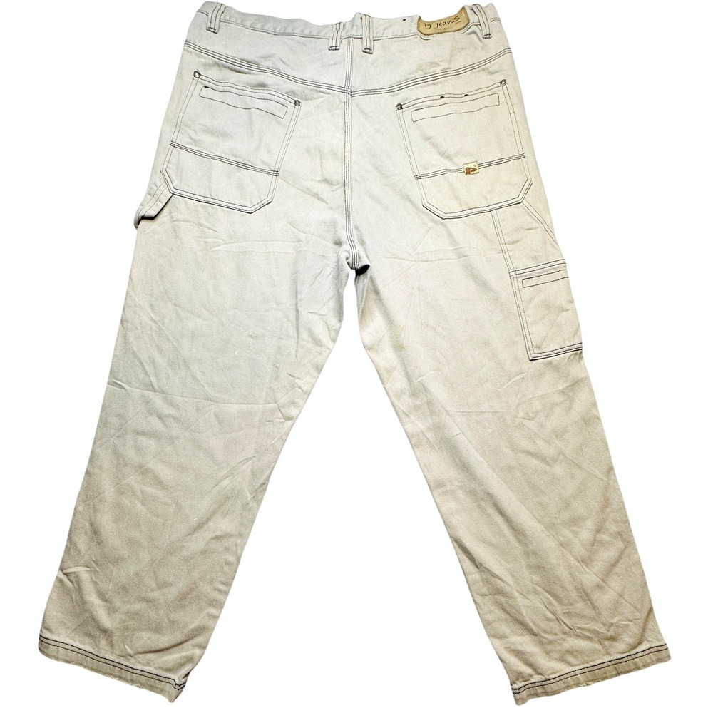 Vintage PJ Jeans Carpenter Jeans Mens 42x30‎ Khaki Workwear Utility Pockets Y2K